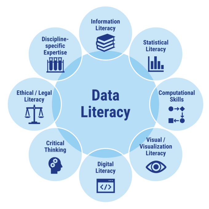 Mengendiagramm zu Data Literacy und verwandten Kompetenzen